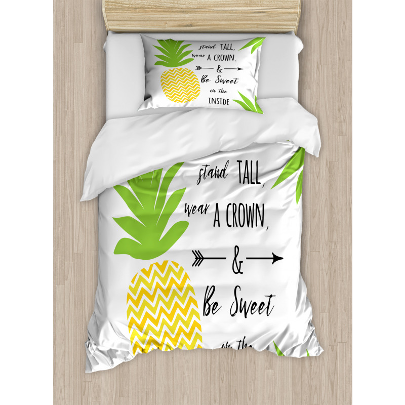 Be a Pineapple Phrase Duvet Cover Set