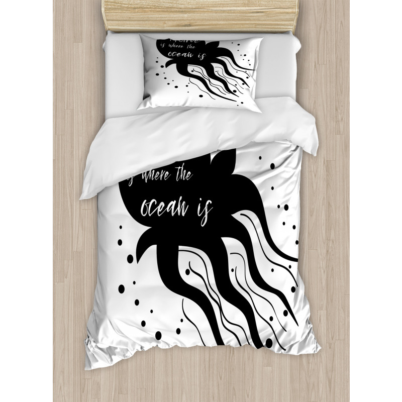 Jellyfish Silhouette Duvet Cover Set