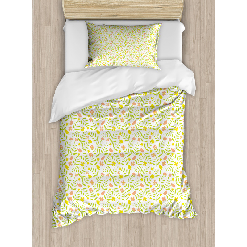 Tiny Twiggy Tulip Flowers Duvet Cover Set