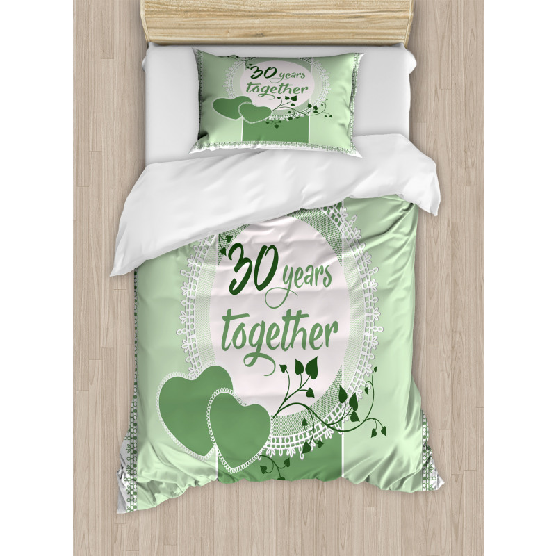 30 Years Together Text Duvet Cover Set