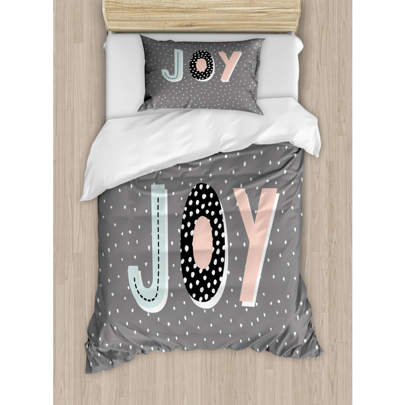 Cartoon Illustrated Message Duvet Cover Set