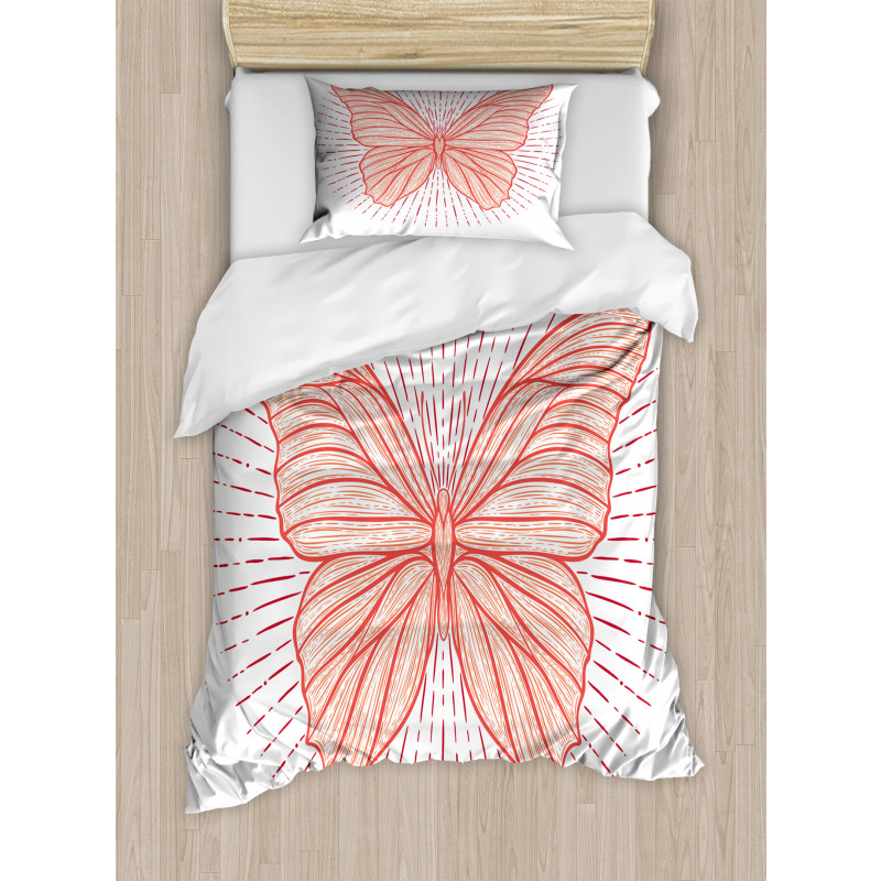 Butterfly Doodle Sunburst Duvet Cover Set