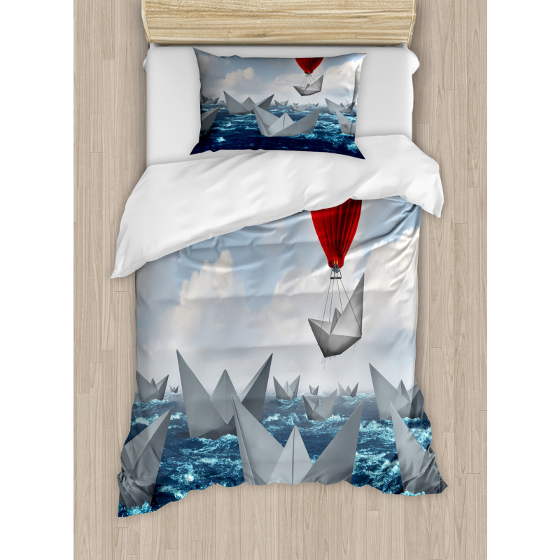 Paper Boats and Balloon Duvet Cover Set
