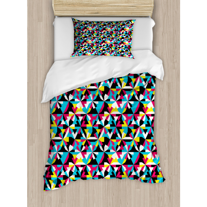 Sixties Style Inspired Motifs Duvet Cover Set