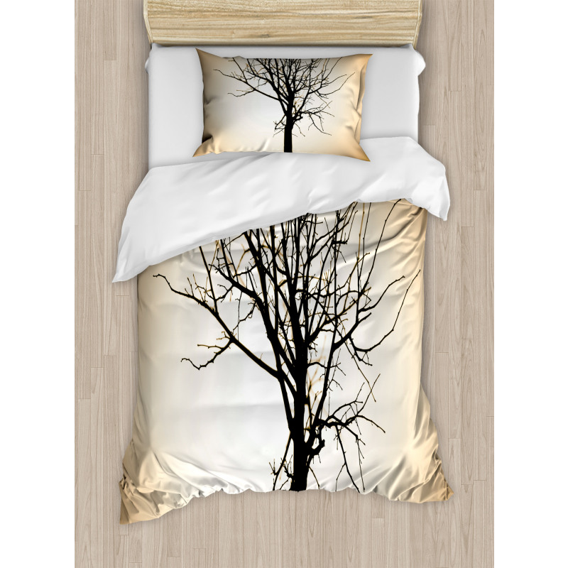 Barren Tree on Ombre Duvet Cover Set