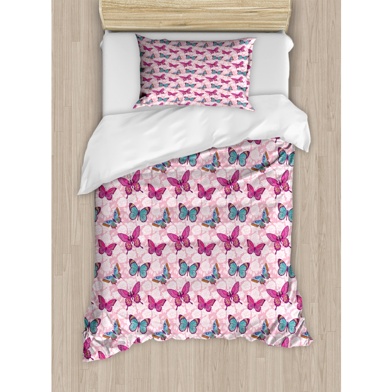 Romantic Flowers Pale Pink Duvet Cover Set