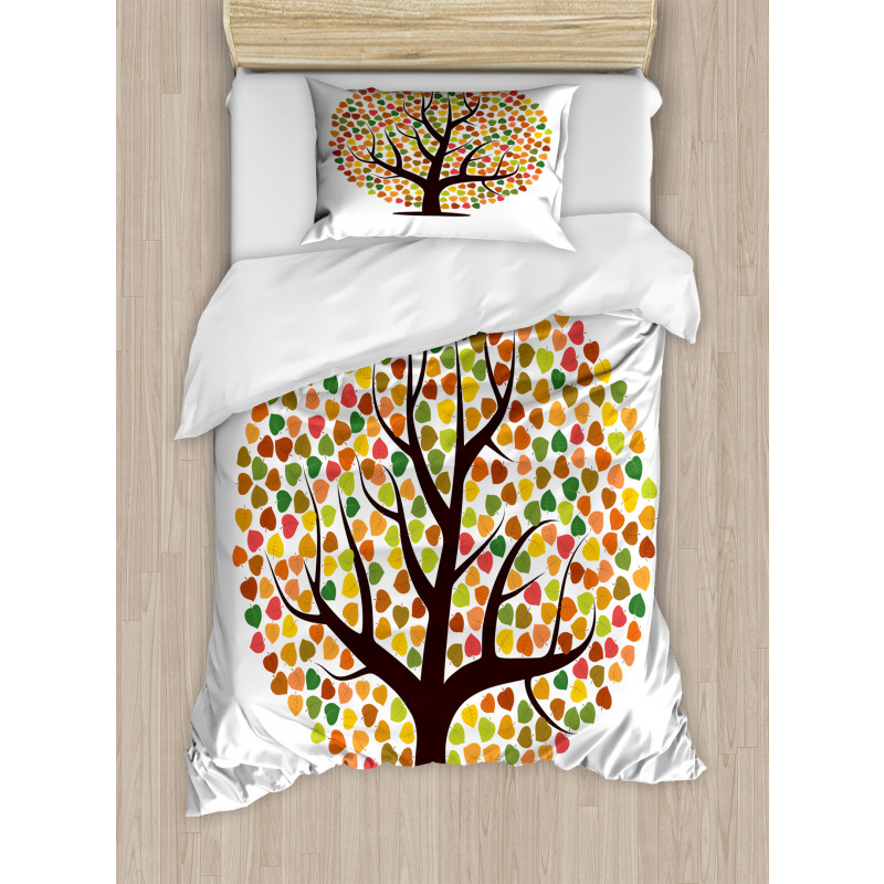 Autumn Season Foilage Design Duvet Cover Set