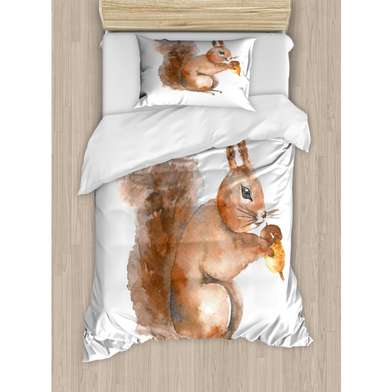 Watercolor Rodent Animal Duvet Cover Set