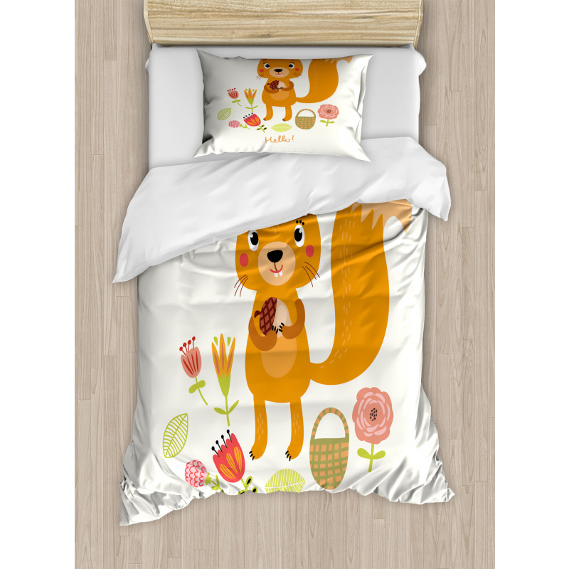 Funny Animal Saying Hello Duvet Cover Set