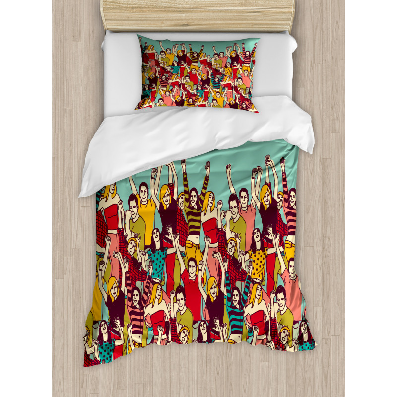 Youthful Polka Dotted Tshirts Duvet Cover Set