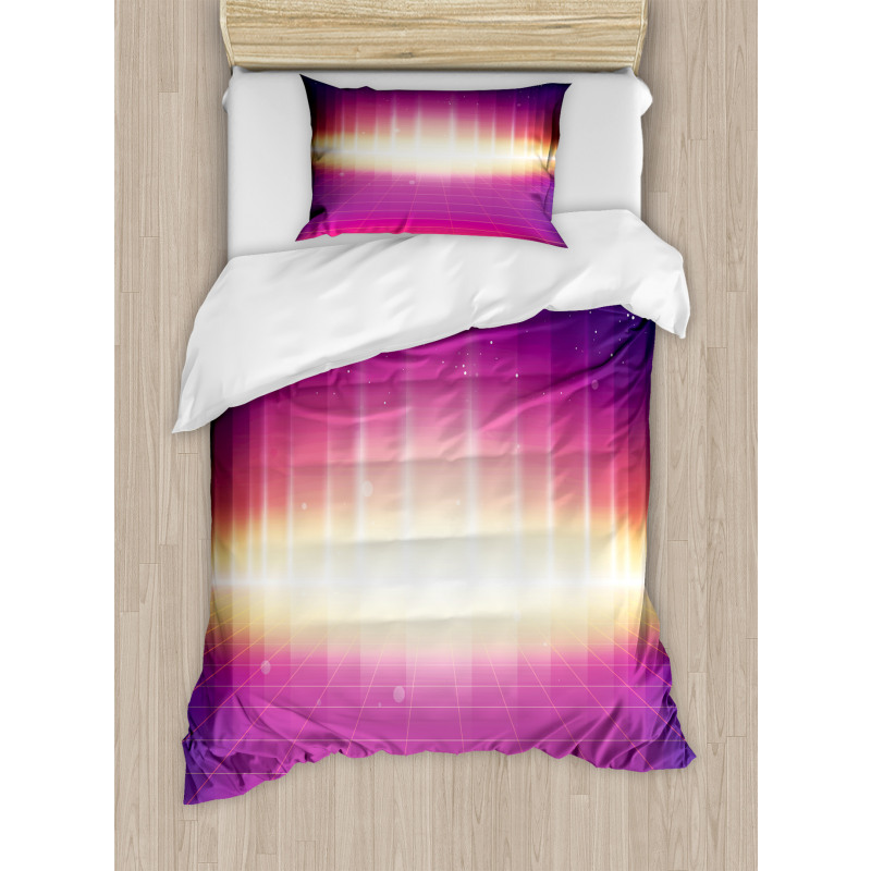 80s Retro Sci-Fi Background Duvet Cover Set