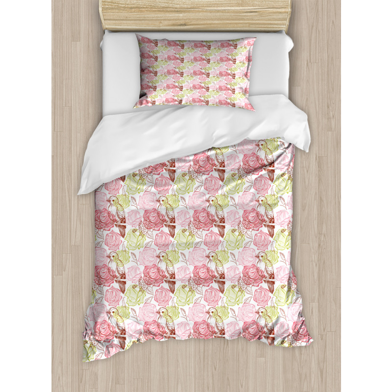 Rose Bouquetnd SakurTree Duvet Cover Set