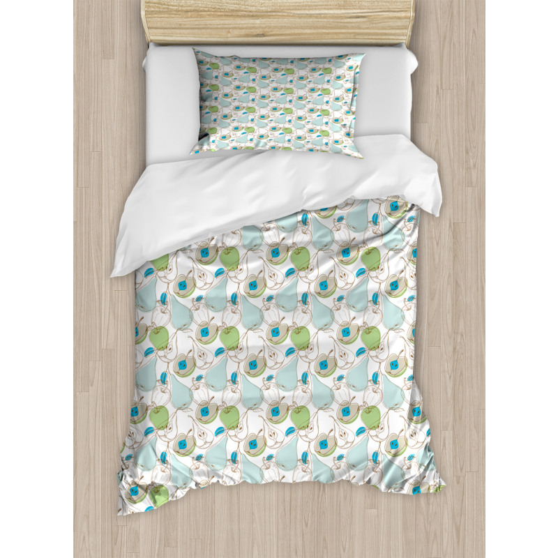 Whole Pears and Apple Slice Duvet Cover Set