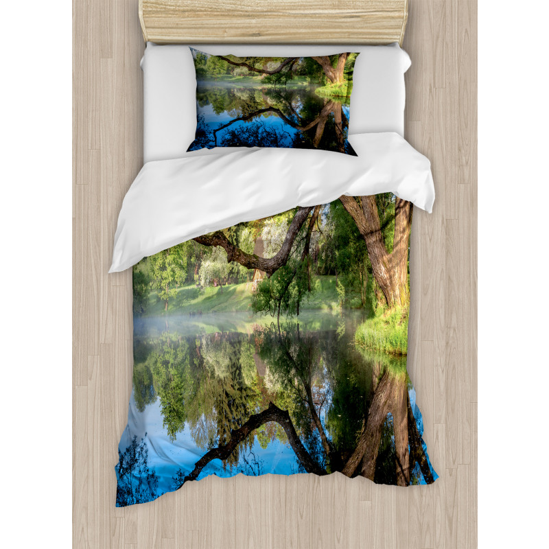 Foggy Scene over Water Duvet Cover Set