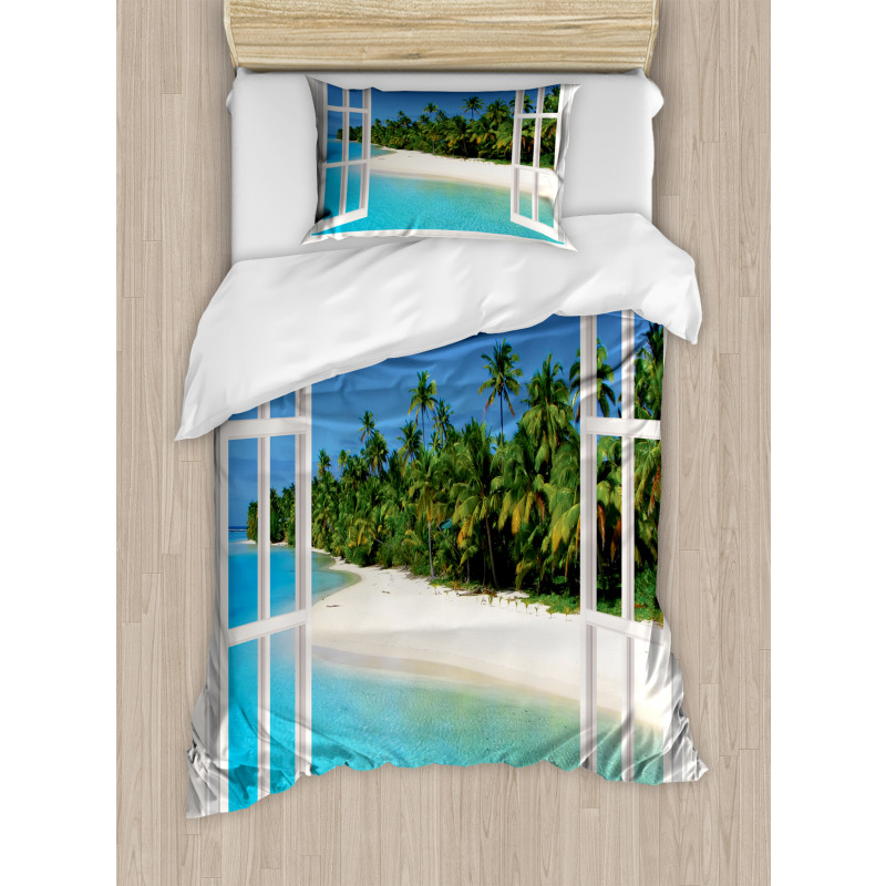 Paradise Island Palm Tree Duvet Cover Set