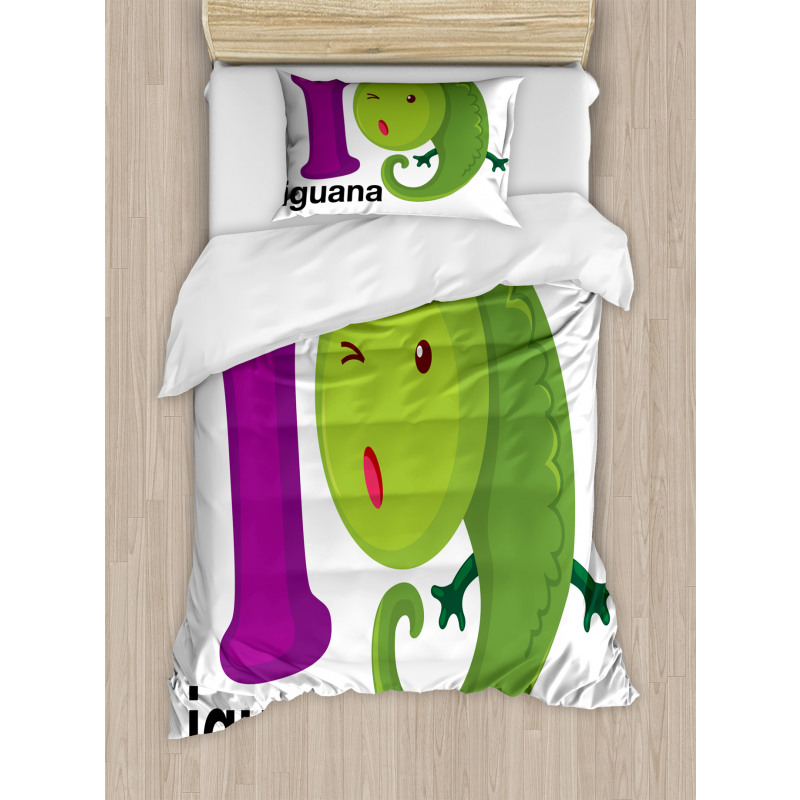 Capital Letter with Cartoon Duvet Cover Set