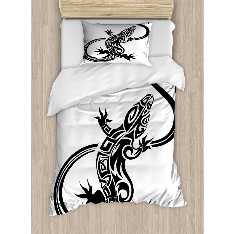 Lizard Silhouette Design Duvet Cover Set