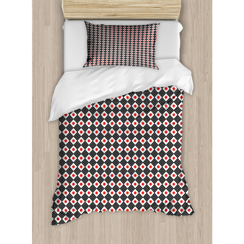 Grid Stripes and Squares Duvet Cover Set