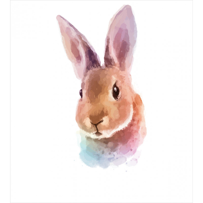 Watercolor Art Rabbit Head Duvet Cover Set