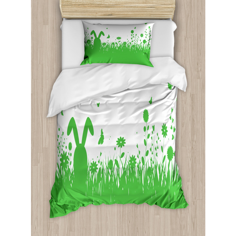 Green Spring Field Easter Duvet Cover Set