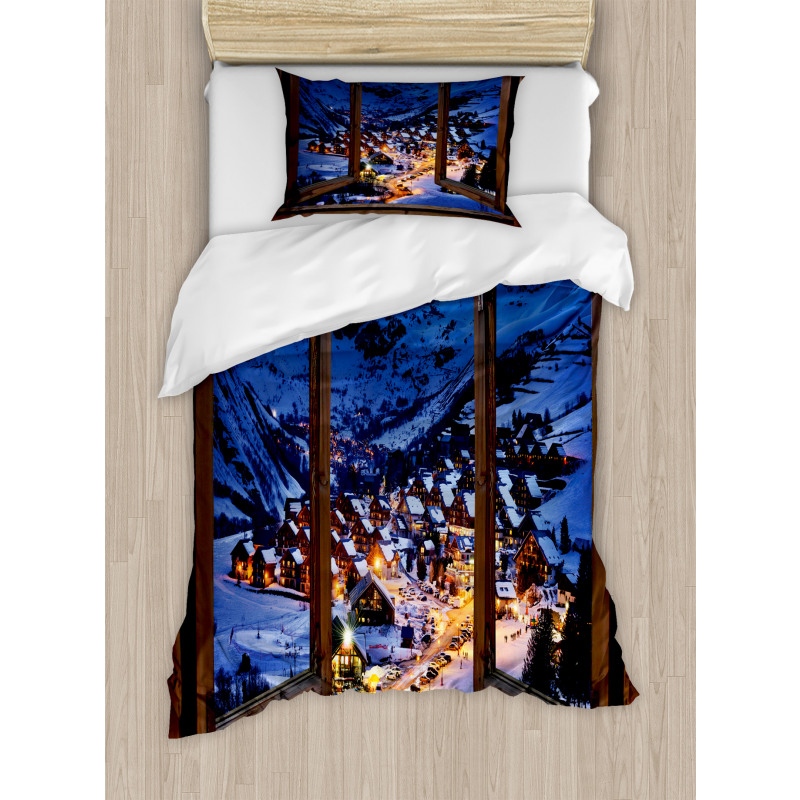 Winter Season Town Duvet Cover Set