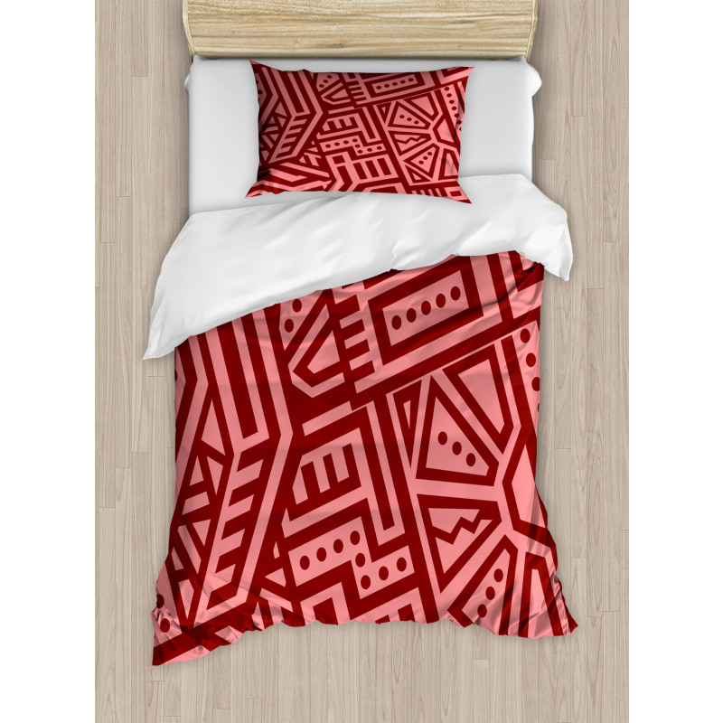 Angled Lines and Dots Duvet Cover Set