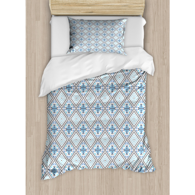 Hand Drawn Square Pattern Duvet Cover Set