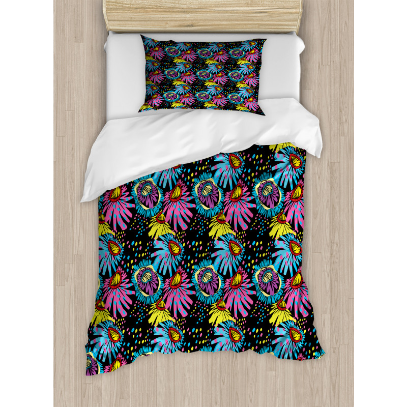 Sixties Colorful Cartoon Duvet Cover Set