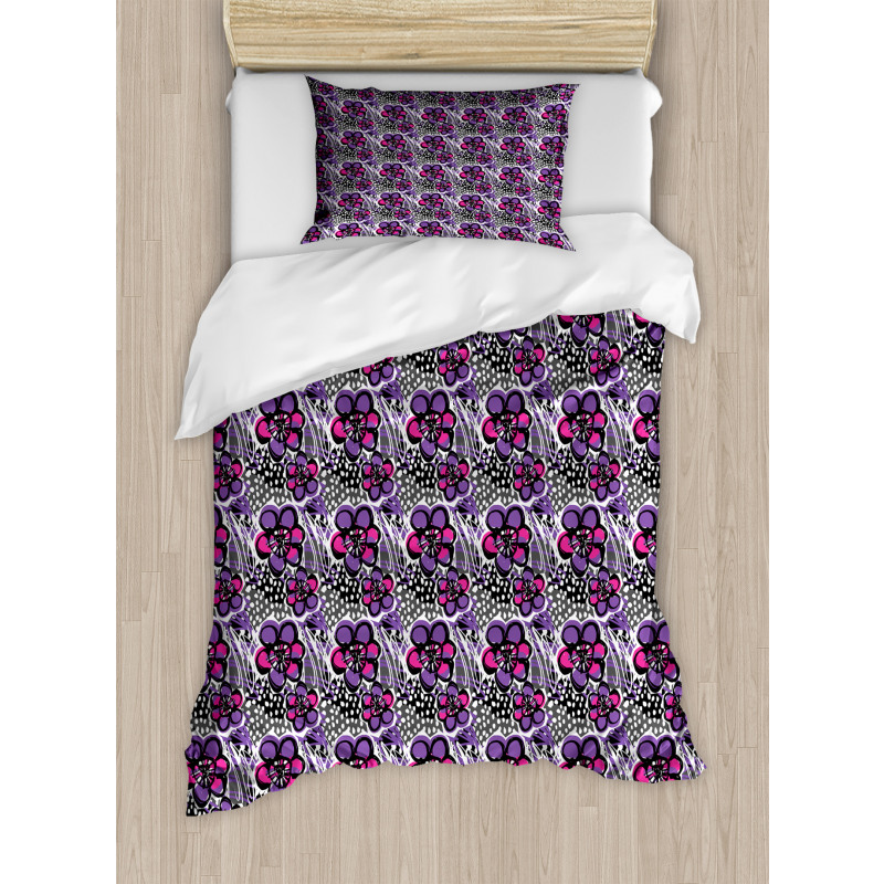 Doodle Style Brush Strokes Duvet Cover Set