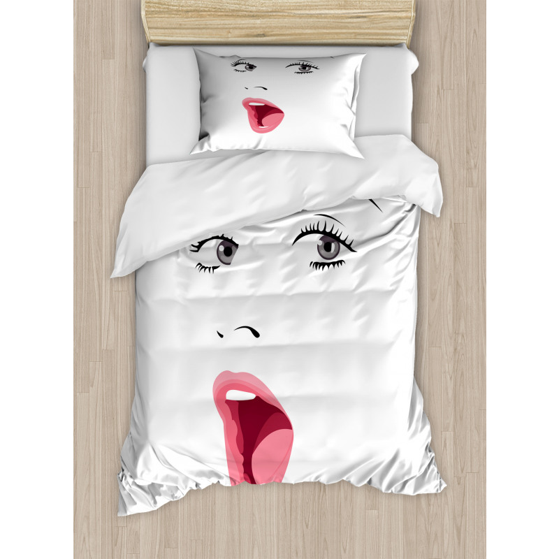 Surprised Facial Expression Duvet Cover Set