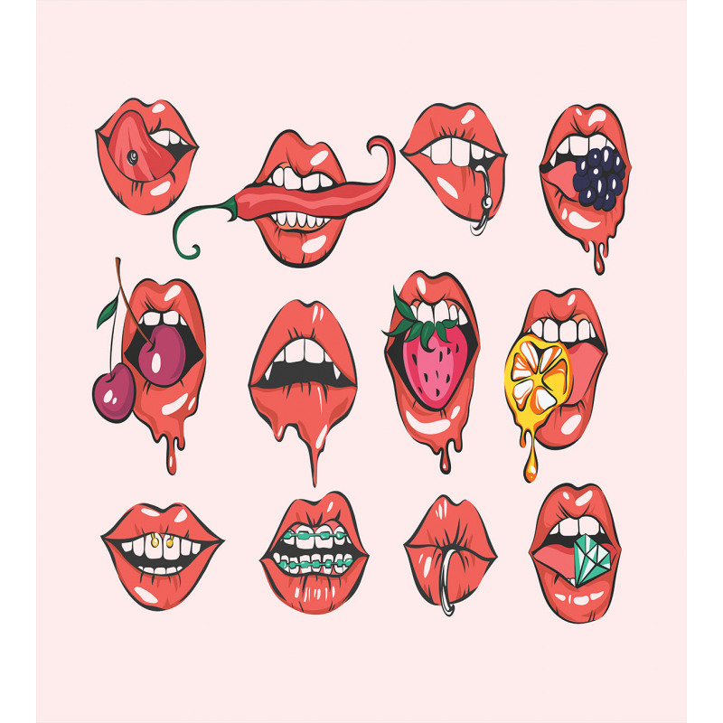 Pierced Tongue Teeth Braces Duvet Cover Set