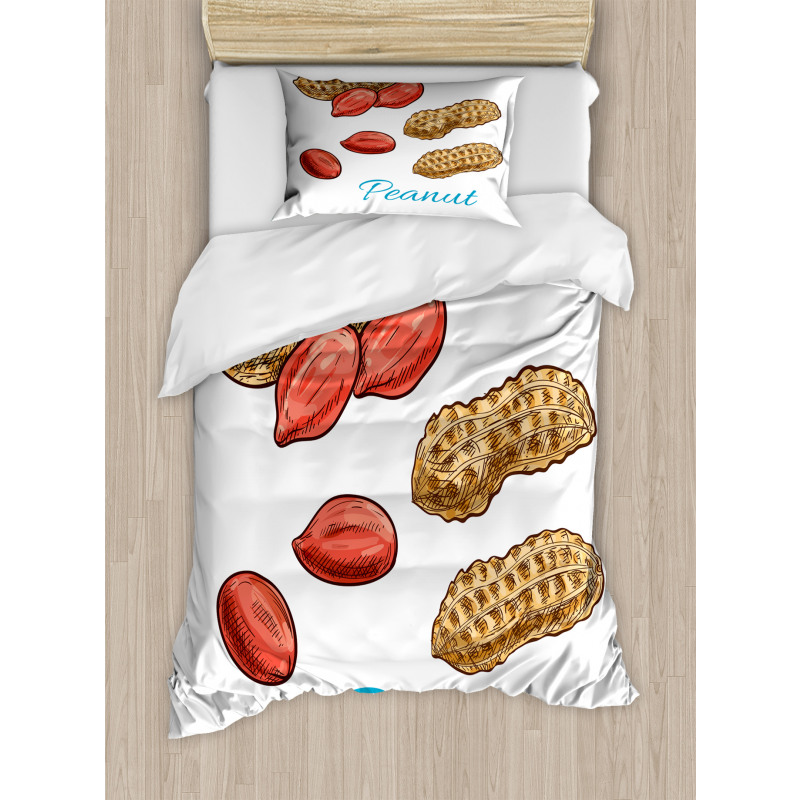 Peanut Sketch of Nut Duvet Cover Set