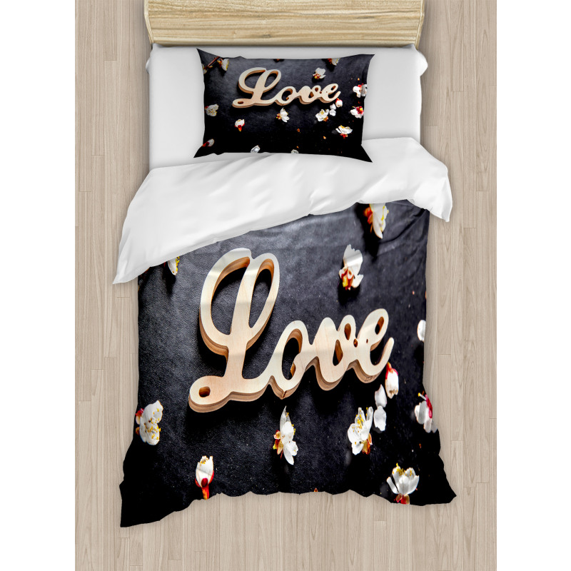 Love Sign Wooden Duvet Cover Set