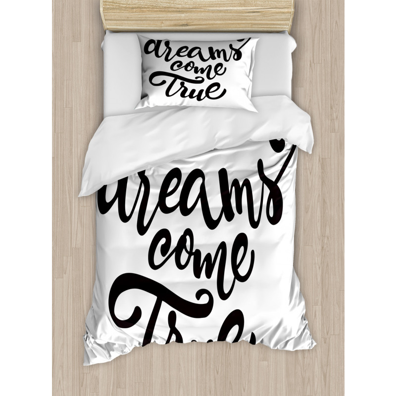 Dreams Come True Lettering Duvet Cover Set