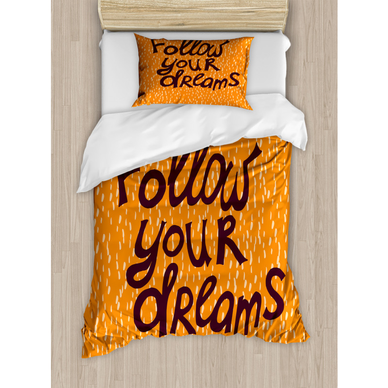 Warm Toned Motivation Design Duvet Cover Set