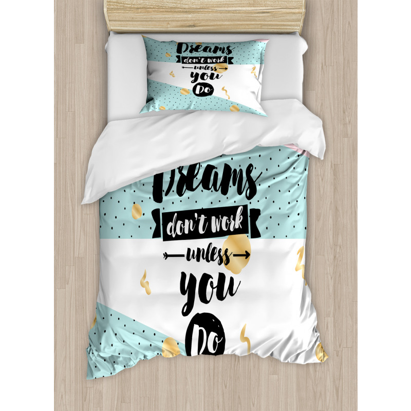 Words Abstract Hipster Retro Duvet Cover Set