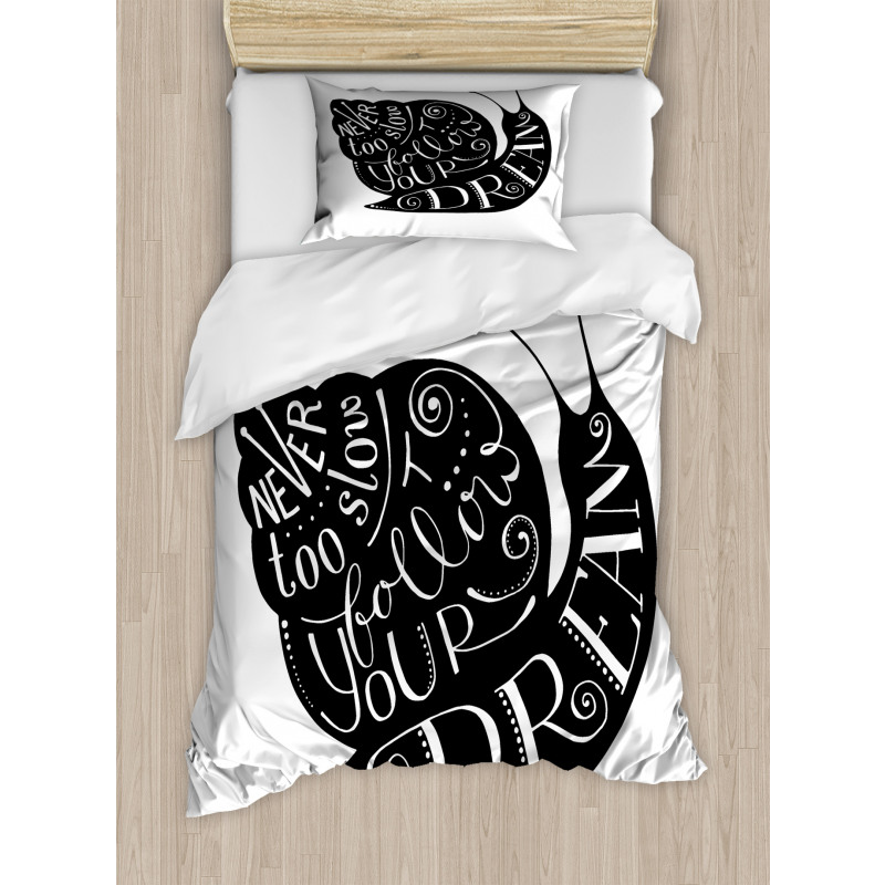 Abstract Snail Silhouette Duvet Cover Set