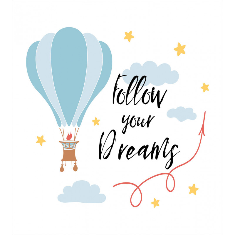 Hot Air Balloon Stars Clouds Duvet Cover Set