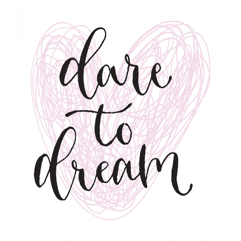 Dare to Dream Words Hearts Duvet Cover Set