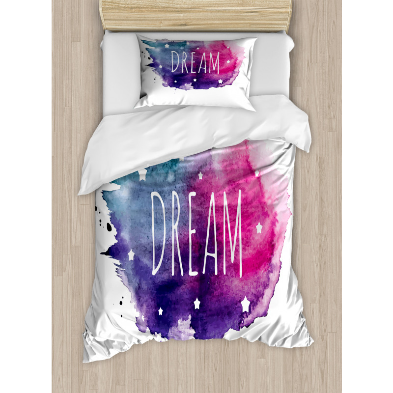 Words with Stars Watercolors Duvet Cover Set