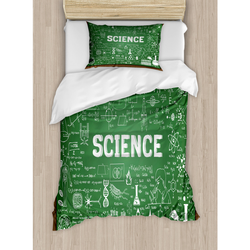 Science Word on Chalkboard Duvet Cover Set