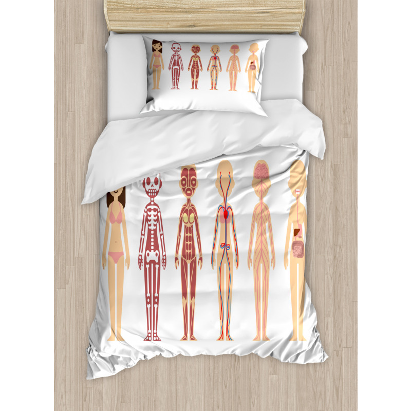 Female Body Anatomy Chart Duvet Cover Set