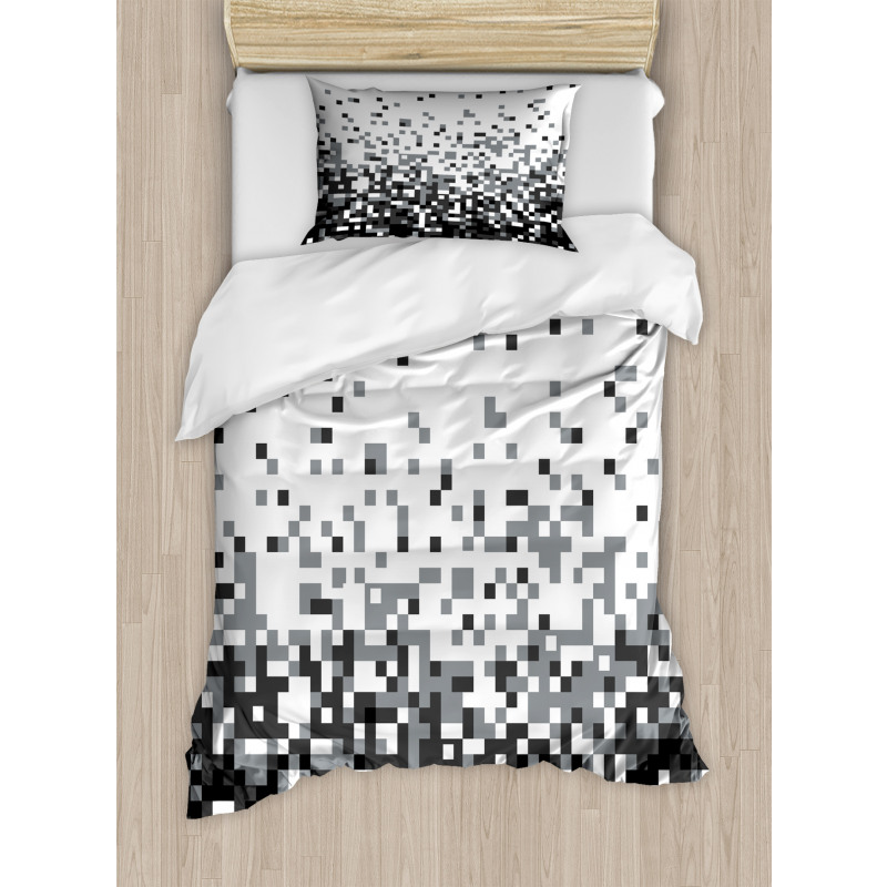 Squares Greyscale Duvet Cover Set