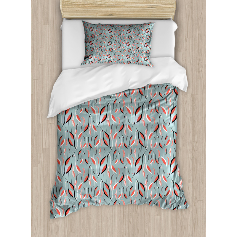 Abstract Birds and Leaves Duvet Cover Set