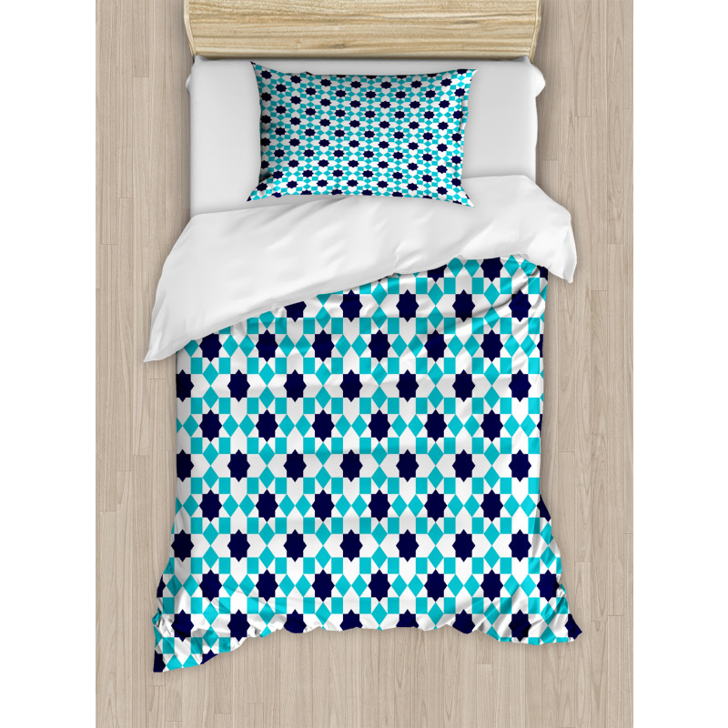 Moroccan Star and Squares Duvet Cover Set