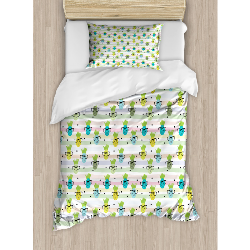 Funny Pineapple Glasses Duvet Cover Set