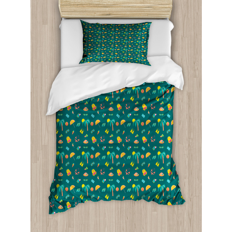 Exotic Holiday Palm Trees Duvet Cover Set