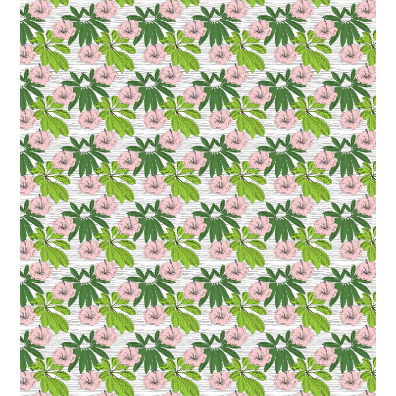 Hibiscus Flora Hand Drawn Duvet Cover Set
