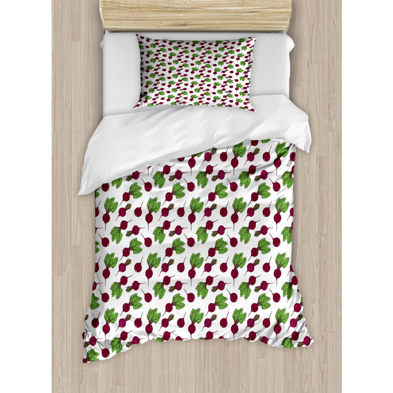 Whole and Halved Beets Duvet Cover Set