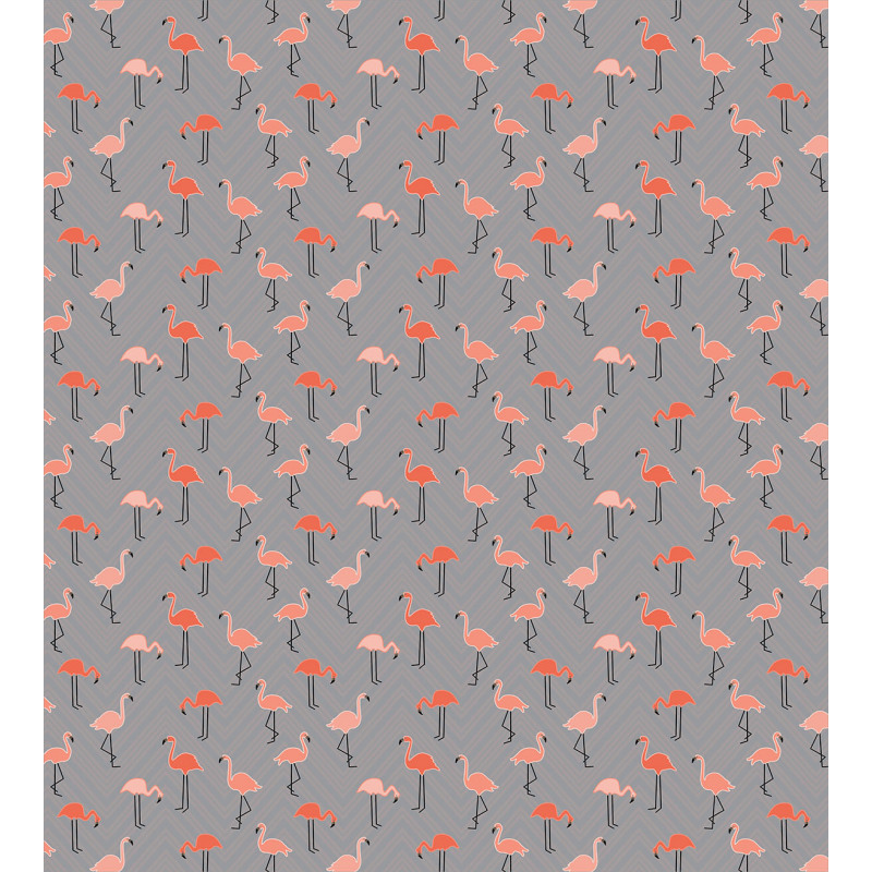 Forest Birds on Zigzags Duvet Cover Set